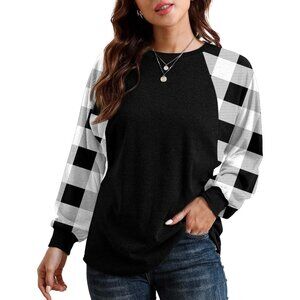 Womens Crew Neck Sweatshirt Long Sleeve Casual Pullover Made of Rayon Blend